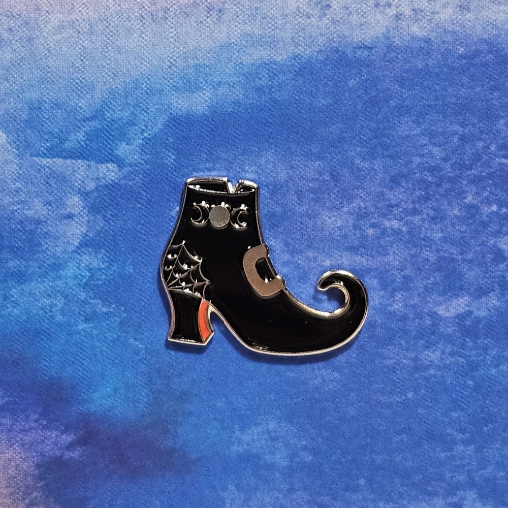 {5/$25} witch boot enamel pin